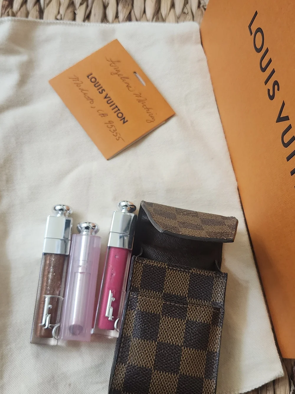 Louis Vuitton Brown Damier Ebene Checkered Cosmetic Case